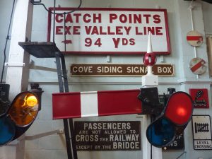 Exe Valley Line sign in the museum's Transport Gallery